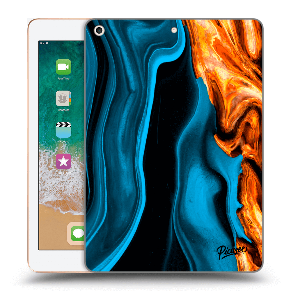 Picasee husă transparentă din silicon pentru Apple iPad 9.7" 2018 (6. gen) - Gold blue