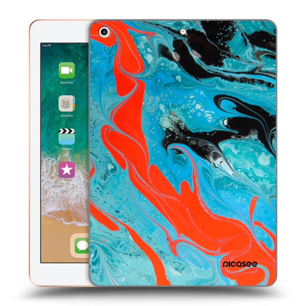 Picasee husă transparentă din silicon pentru Apple iPad 9.7" 2018 (6. gen) - Blue Magma