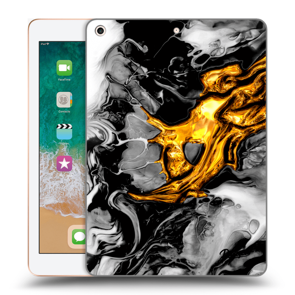 Picasee husă neagră din silicon pentru Apple iPad 9.7" 2018 (6. gen) - Black Gold 2