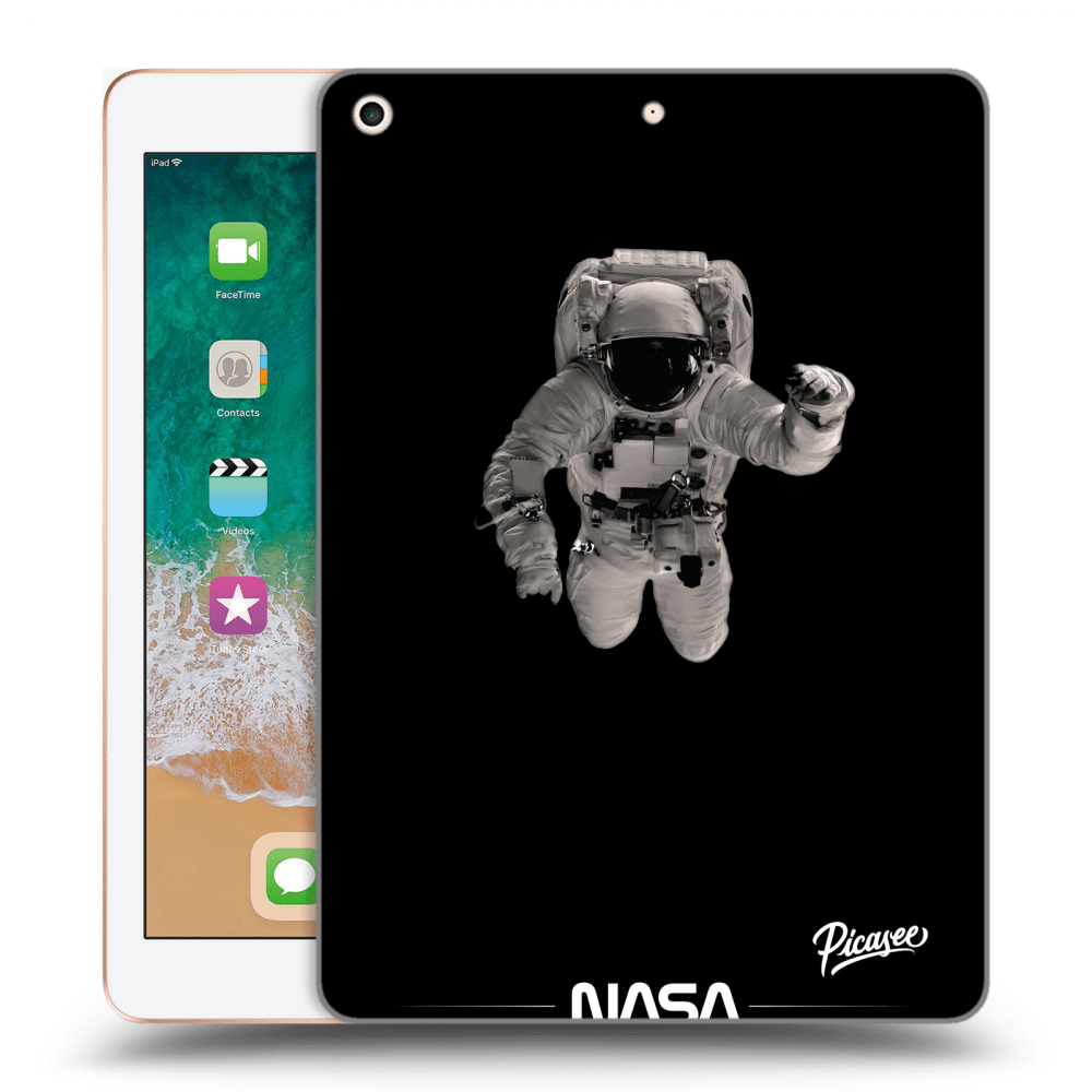Picasee husă neagră din silicon pentru Apple iPad 9.7" 2018 (6. gen) - Astronaut Minimal