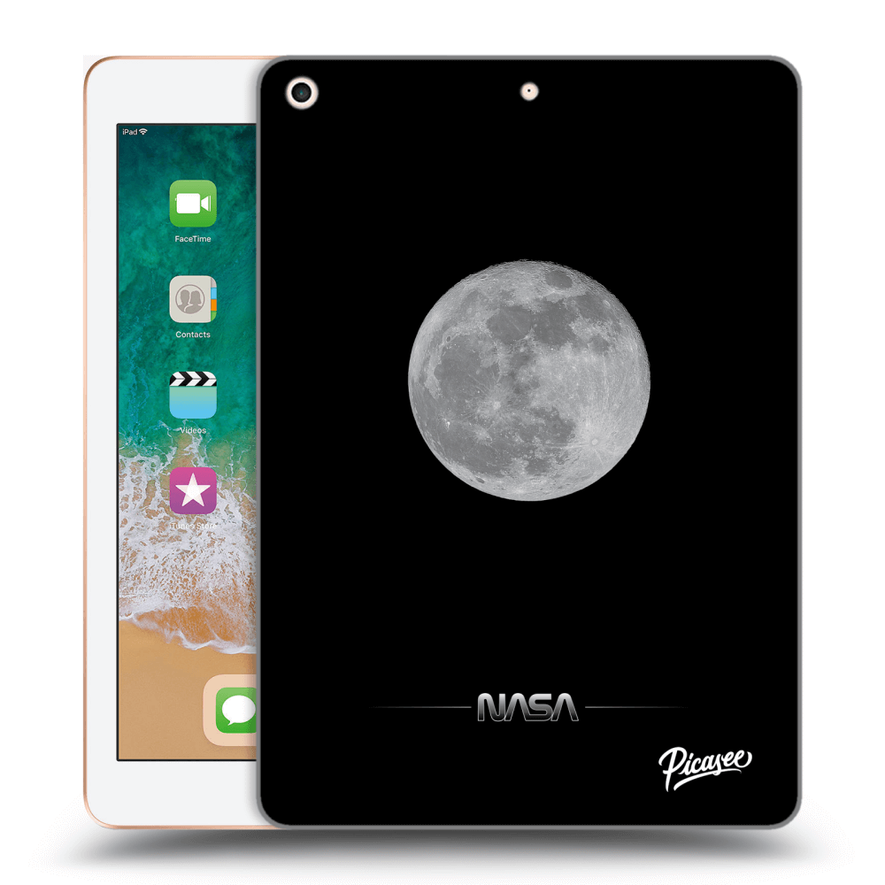 Picasee husă neagră din silicon pentru Apple iPad 9.7" 2018 (6. gen) - Moon Minimal