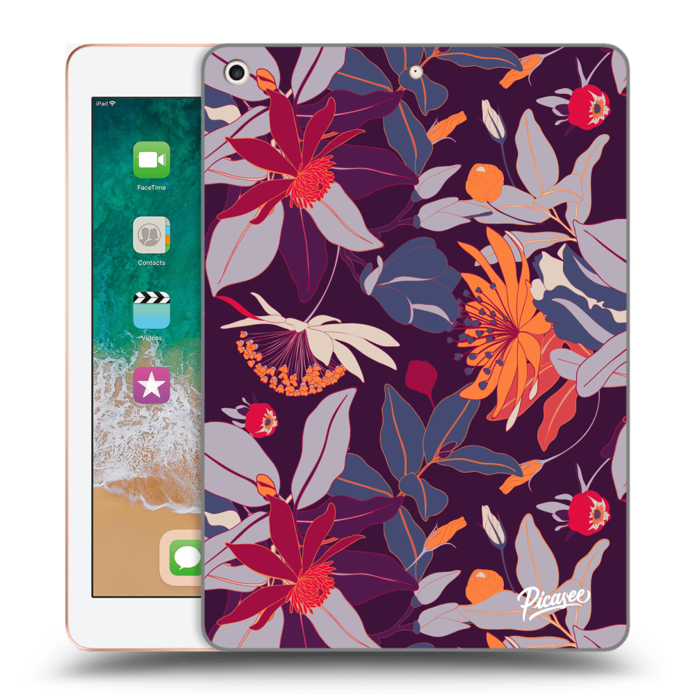 Picasee husă transparentă din silicon pentru Apple iPad 9.7" 2018 (6. gen) - Purple Leaf