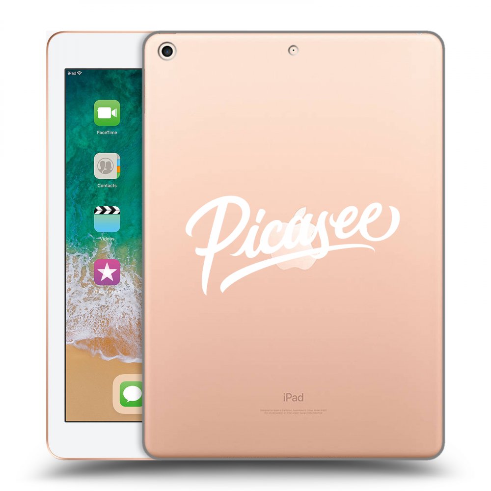 Picasee husă transparentă din silicon pentru Apple iPad 9.7" 2018 (6. gen) - Picasee - old logo - white
