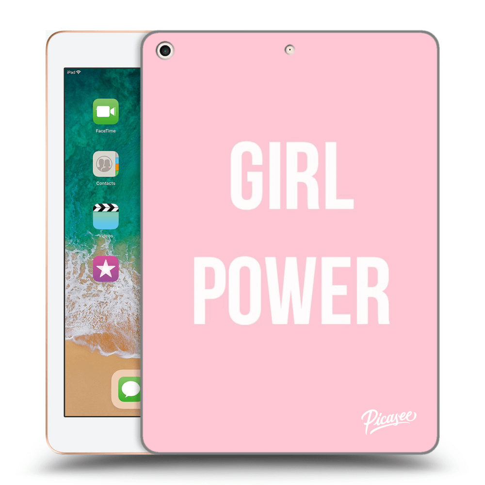 Picasee husă neagră din silicon pentru Apple iPad 9.7" 2018 (6. gen) - Girl power