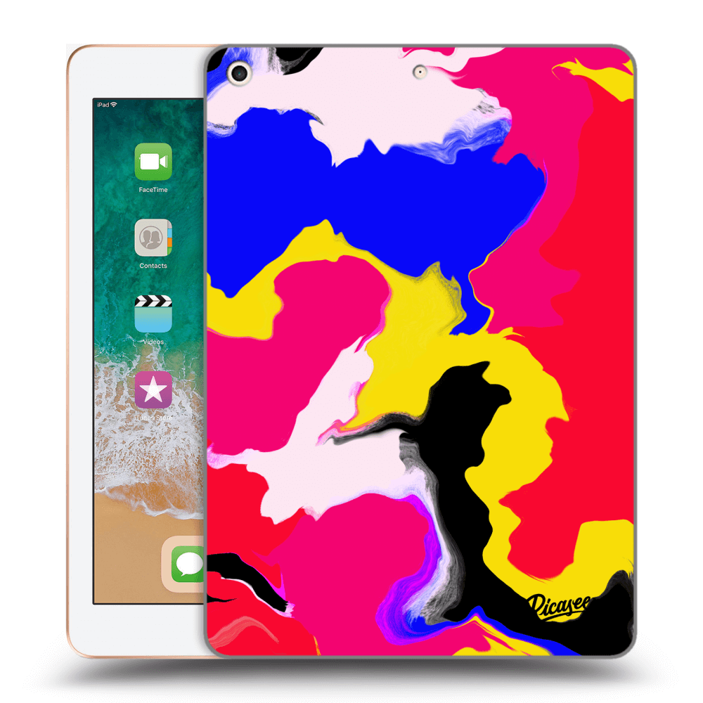 Picasee husă neagră din silicon pentru Apple iPad 9.7" 2018 (6. gen) - Watercolor