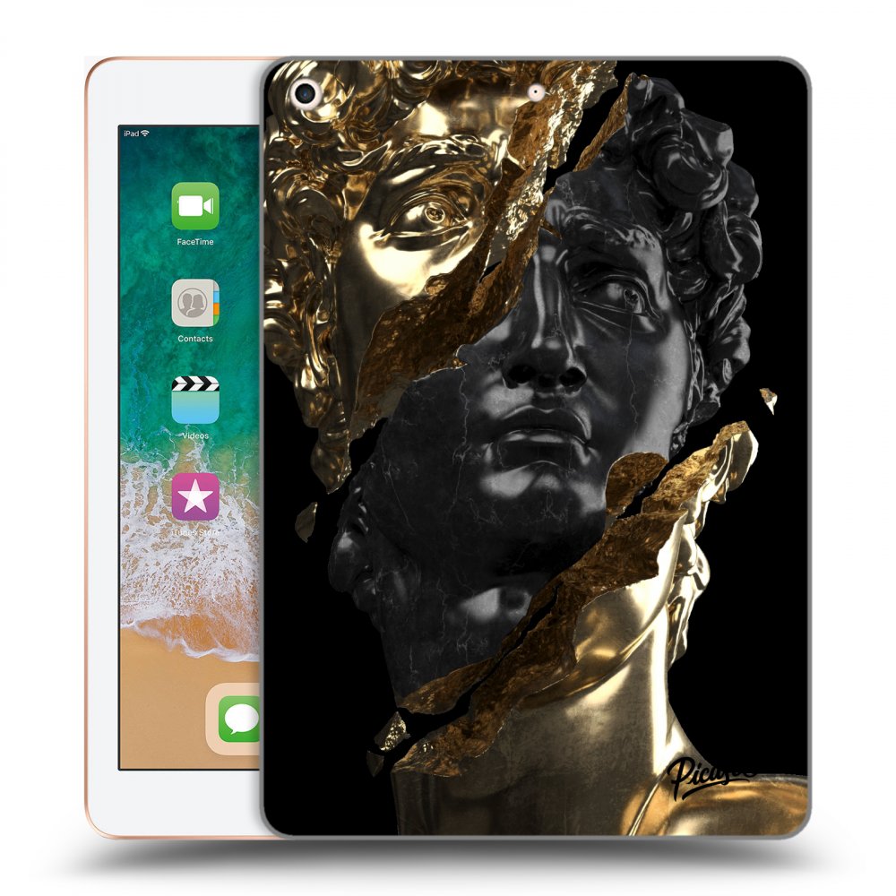Picasee husă neagră din silicon pentru Apple iPad 9.7" 2018 (6. gen) - Gold - Black