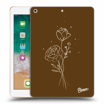 Picasee husă transparentă din silicon pentru Apple iPad 9.7" 2018 (6. gen) - Brown flowers