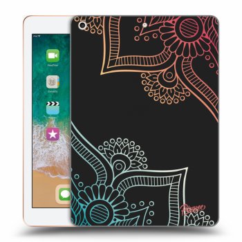 Picasee husă neagră din silicon pentru Apple iPad 9.7" 2018 (6. gen) - Flowers pattern