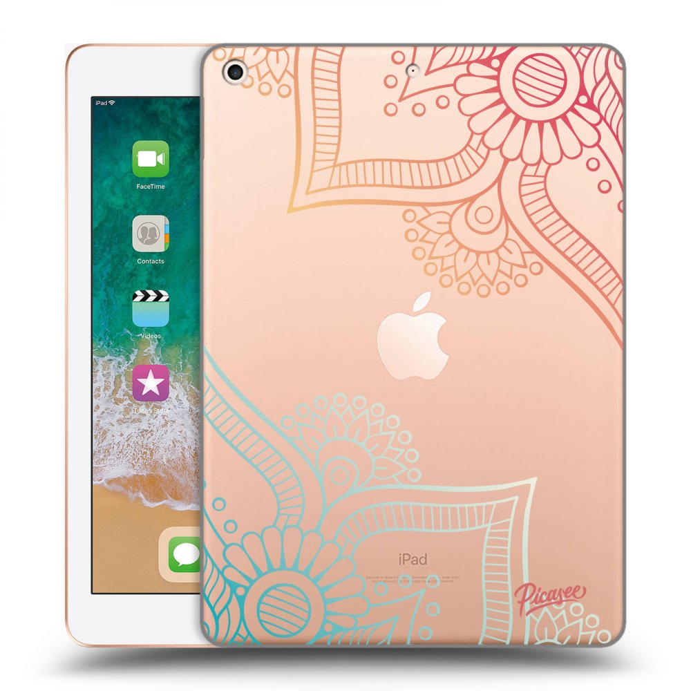 Picasee husă transparentă din silicon pentru Apple iPad 9.7" 2018 (6. gen) - Flowers pattern