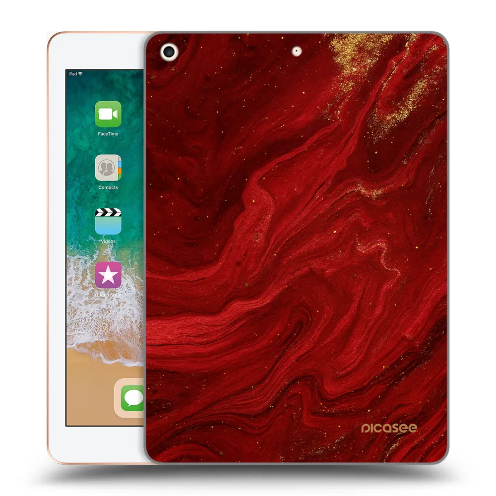 Picasee husă transparentă din silicon pentru Apple iPad 9.7" 2018 (6. gen) - Red