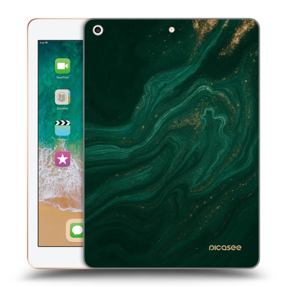 Picasee husă transparentă din silicon pentru Apple iPad 9.7" 2018 (6. gen) - Green