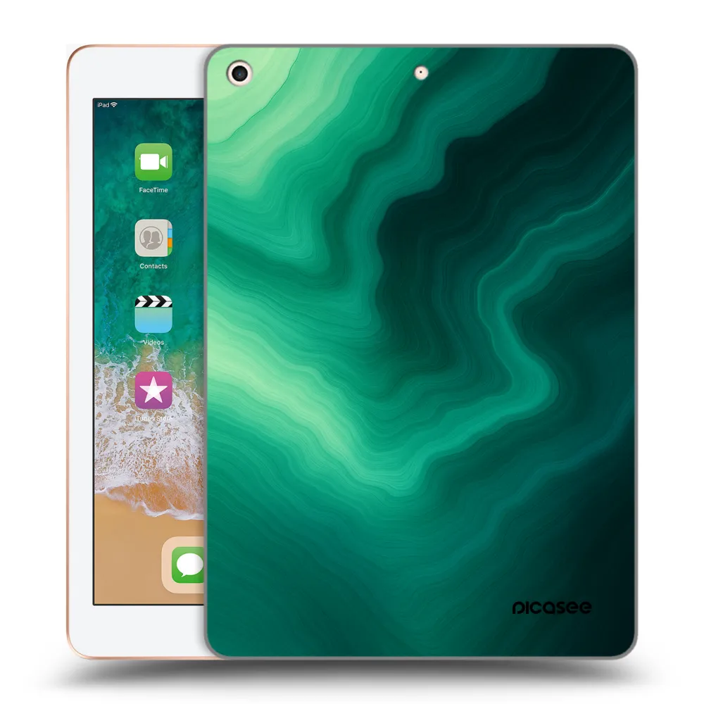 Picasee husă transparentă din silicon pentru Apple iPad 9.7" 2018 (6. gen) - Malachite