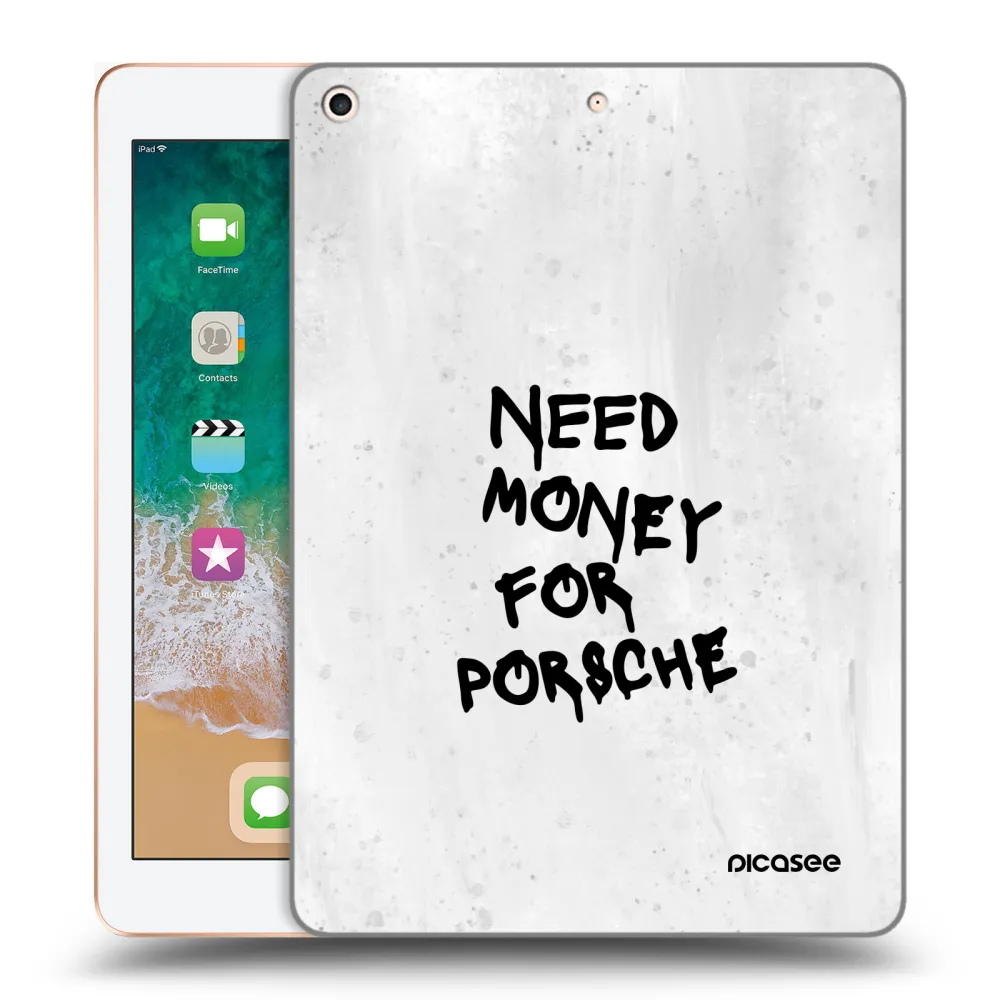 Picasee husă transparentă din silicon pentru Apple iPad 9.7" 2018 (6. gen) - White Dollar