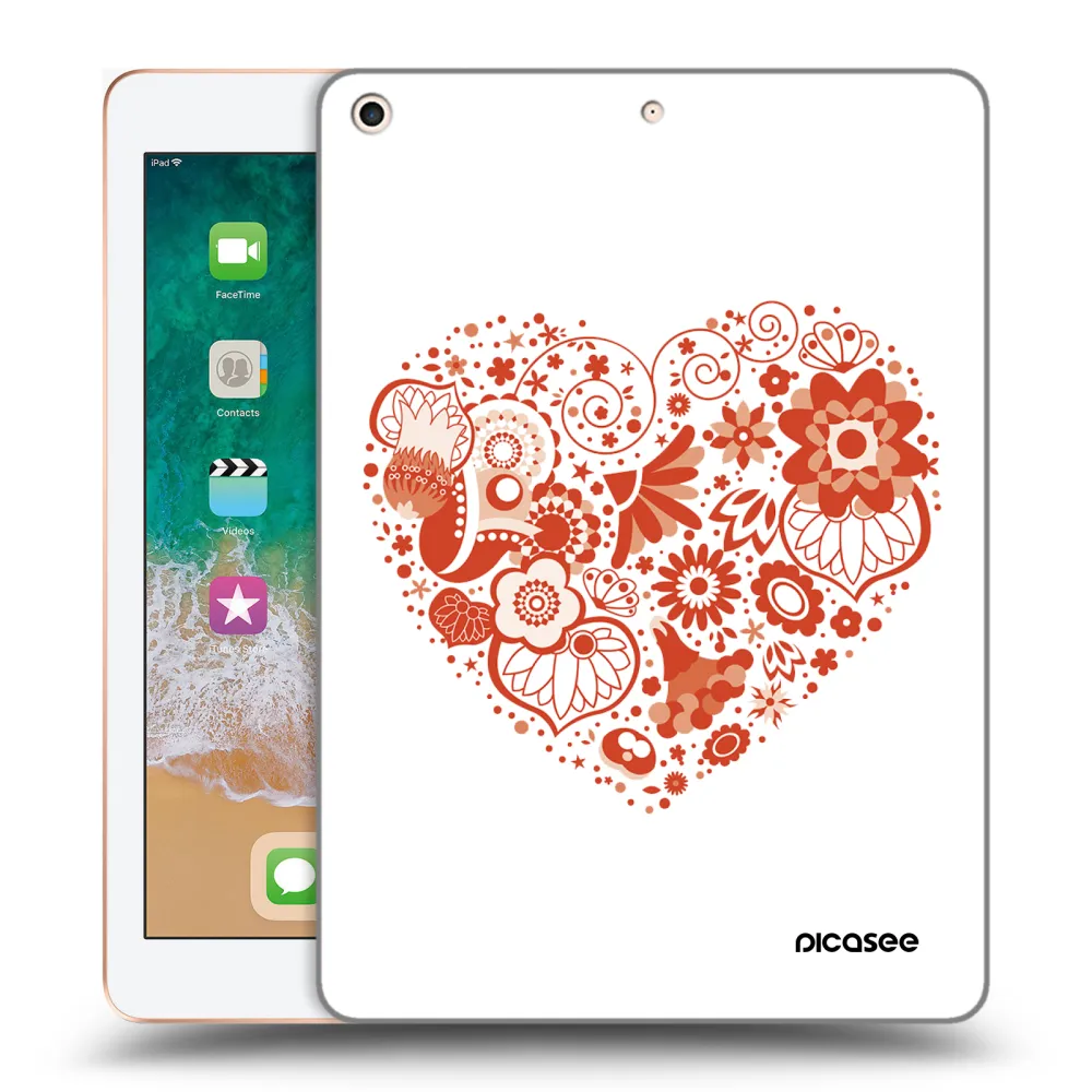 Picasee husă transparentă din silicon pentru Apple iPad 9.7" 2018 (6. gen) - Big heart