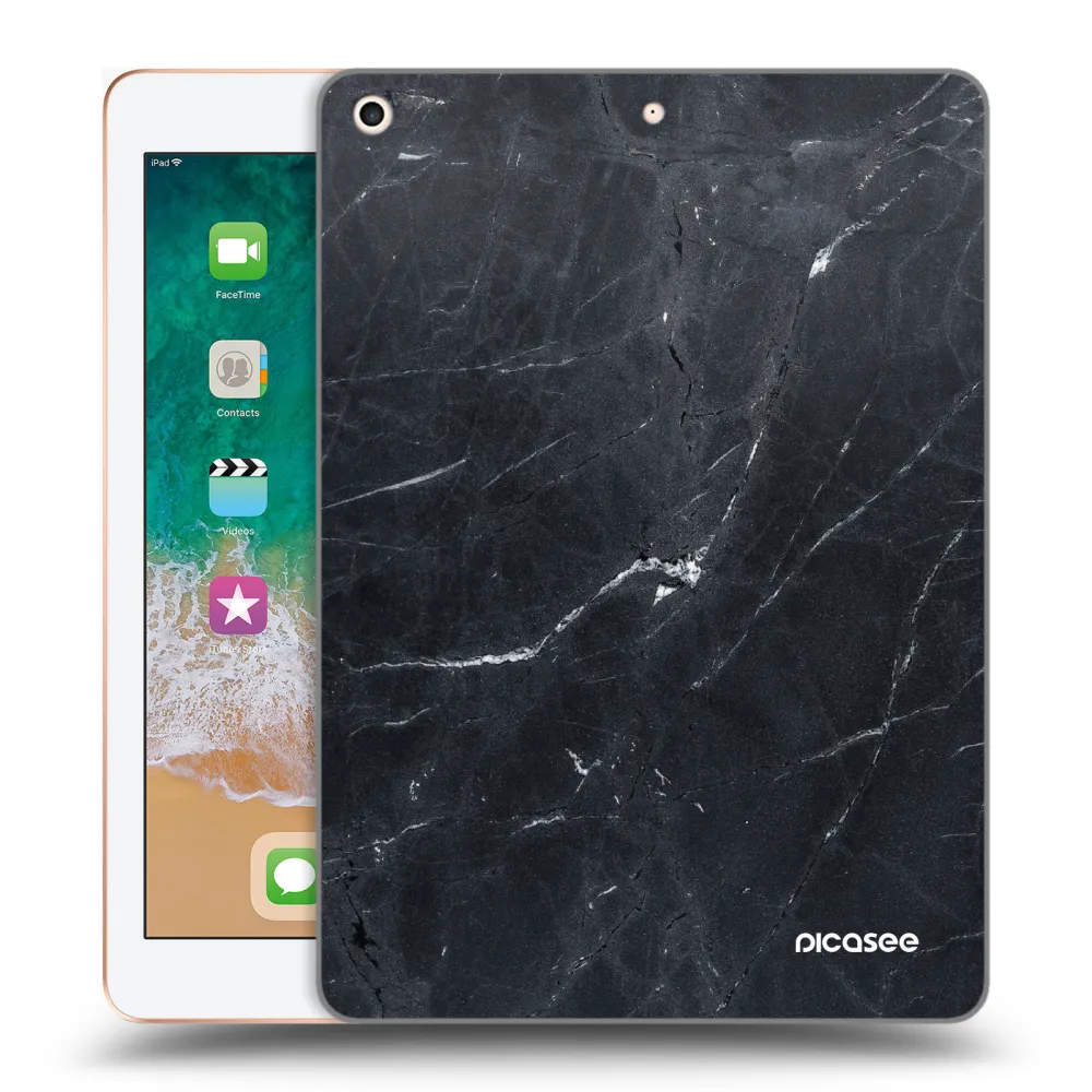 Picasee husă transparentă din silicon pentru Apple iPad 9.7" 2018 (6. gen) - Black marble