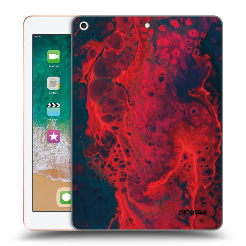 Picasee husă transparentă din silicon pentru Apple iPad 9.7" 2018 (6. gen) - Organic red