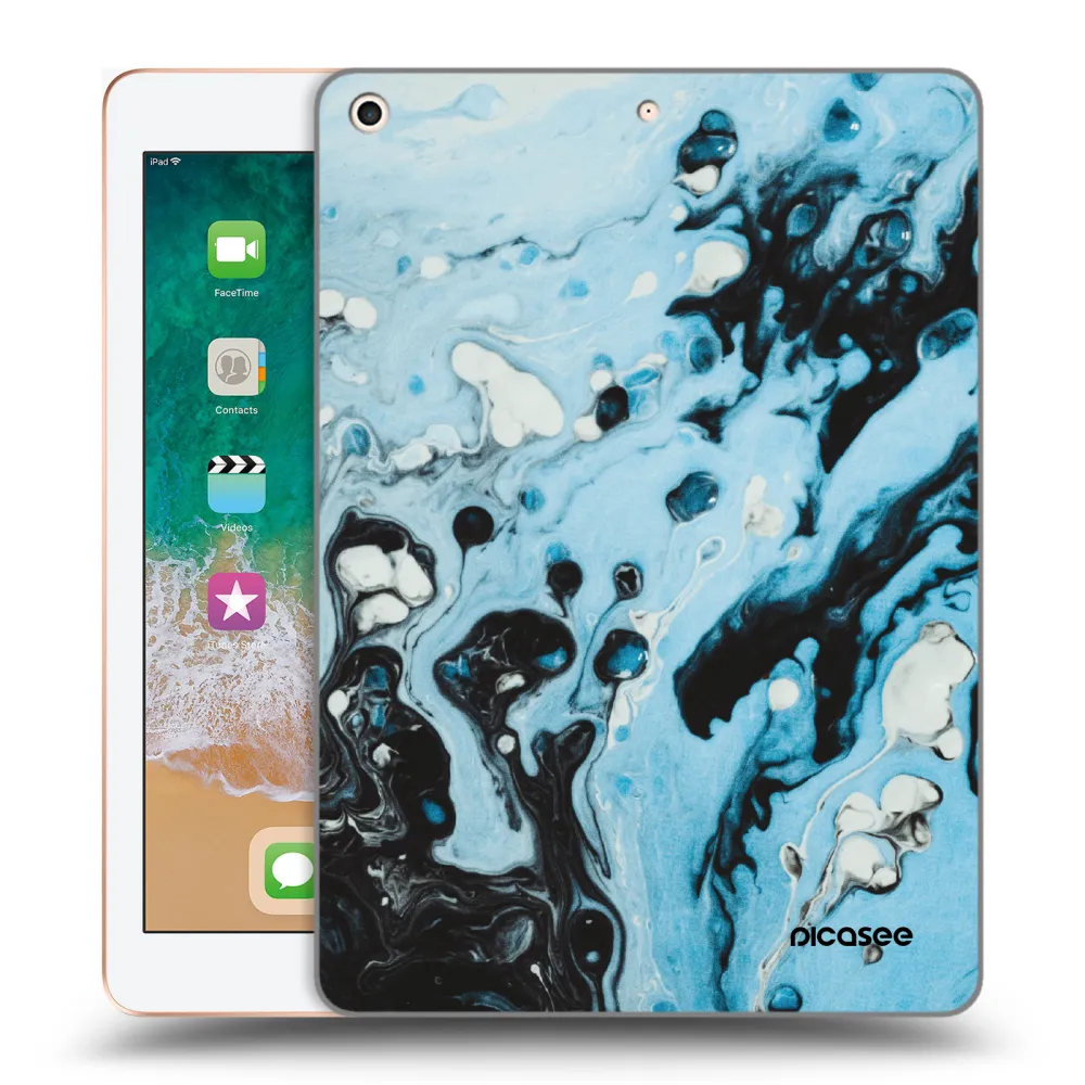 Picasee husă transparentă din silicon pentru Apple iPad 9.7" 2018 (6. gen) - Organic blue