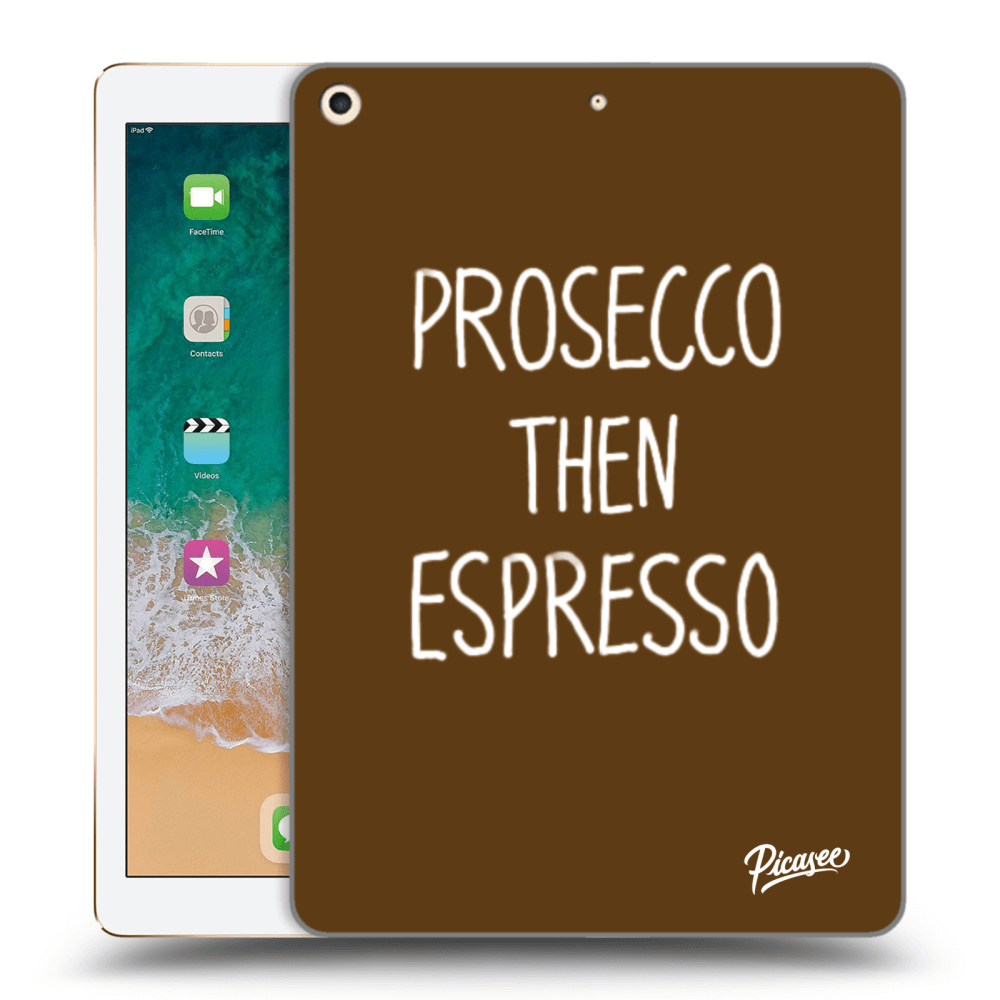 Picasee husă transparentă din silicon pentru Apple iPad 9.7" 2017 (5. gen) - Prosecco then espresso