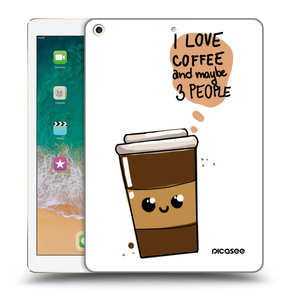 Picasee husă transparentă din silicon pentru Apple iPad 9.7" 2017 (5. gen) - Cute coffee