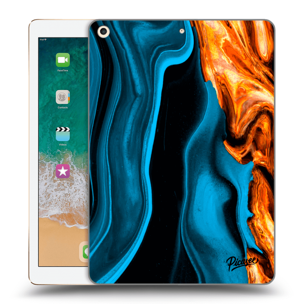 Picasee husă transparentă din silicon pentru Apple iPad 9.7" 2017 (5. gen) - Gold blue