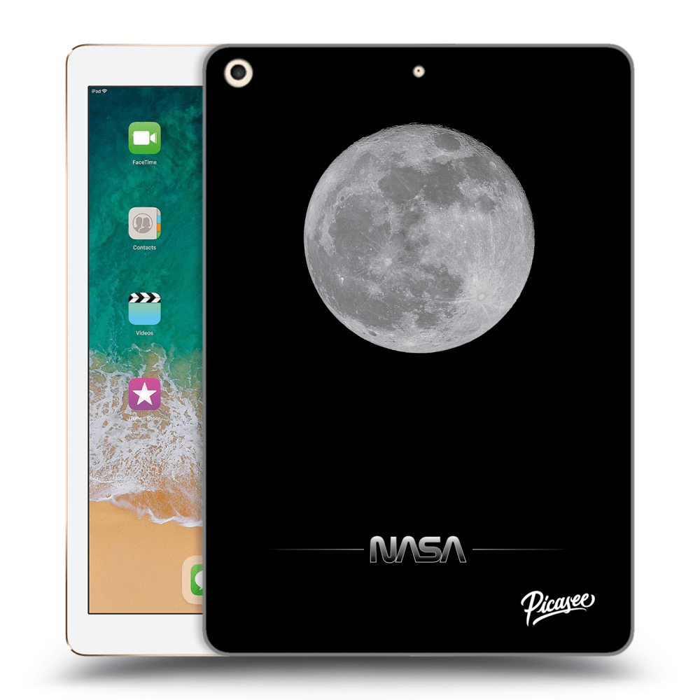 Picasee husă neagră din silicon pentru Apple iPad 9.7" 2017 (5. gen) - Moon Minimal