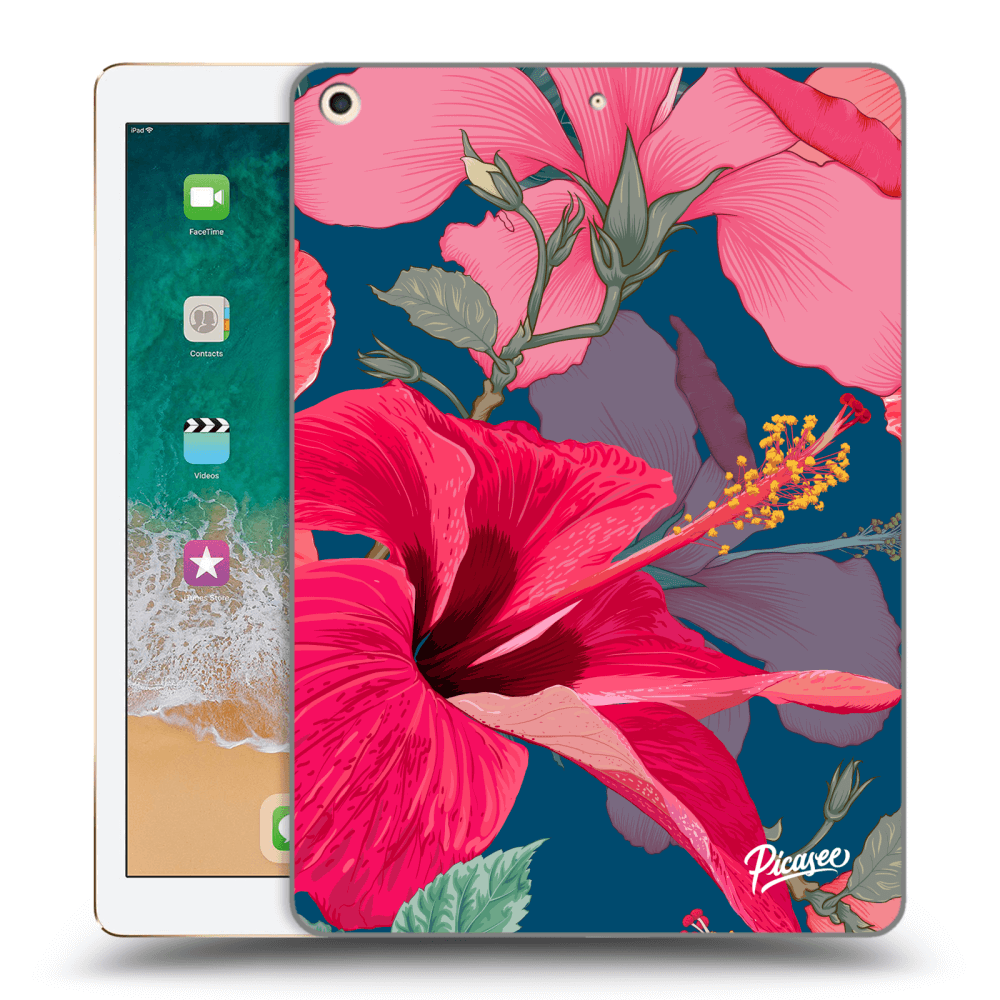 Picasee husă transparentă din silicon pentru Apple iPad 9.7" 2017 (5. gen) - Hibiscus
