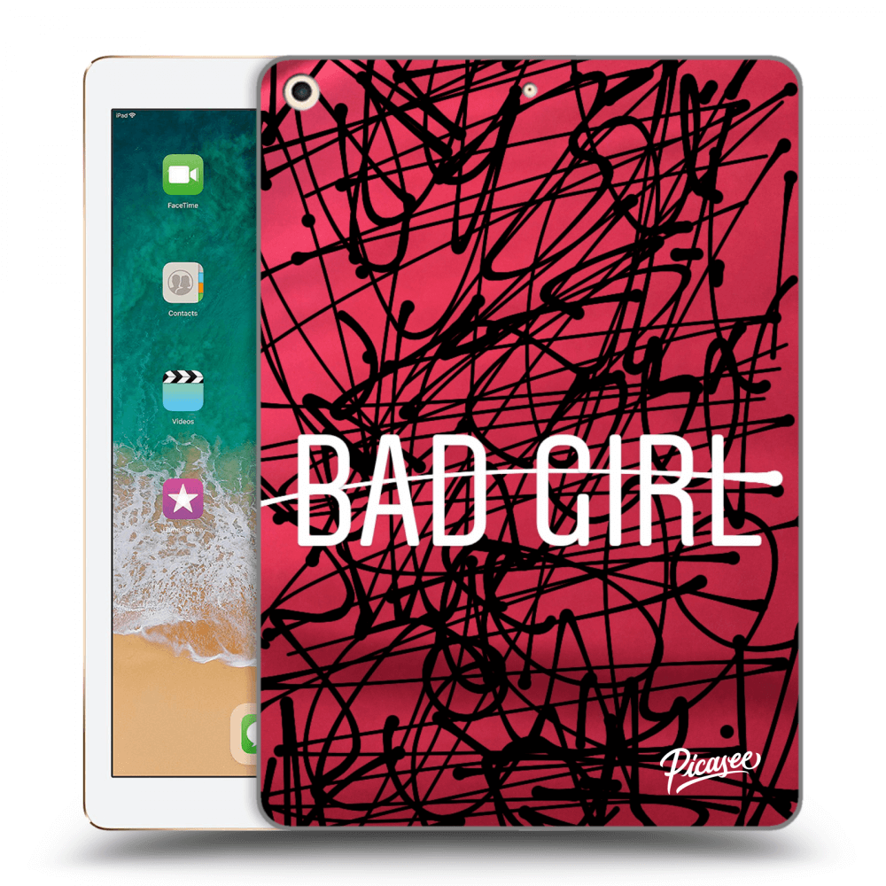 Picasee husă neagră din silicon pentru Apple iPad 9.7" 2017 (5. gen) - Bad girl