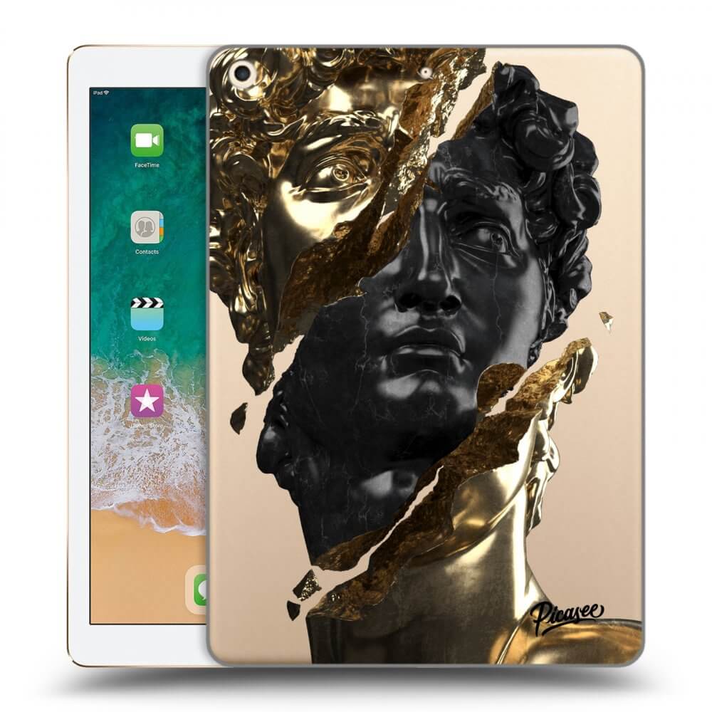 Picasee husă transparentă din silicon pentru Apple iPad 9.7" 2017 (5. gen) - Gold - Black