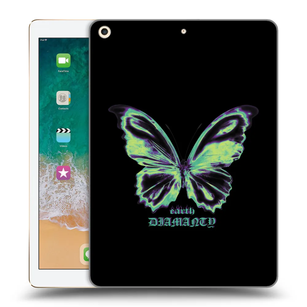 Picasee husă transparentă din silicon pentru Apple iPad 9.7" 2017 (5. gen) - Diamanty Blue