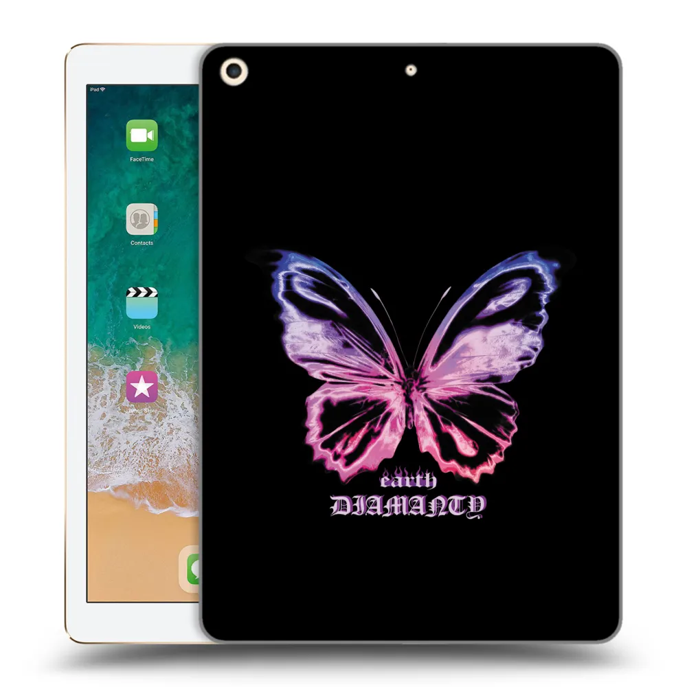 Picasee husă transparentă din silicon pentru Apple iPad 9.7" 2017 (5. gen) - Diamanty Purple