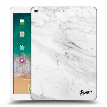 Picasee husă neagră din silicon pentru Apple iPad 9.7" 2017 (5. gen) - White marble