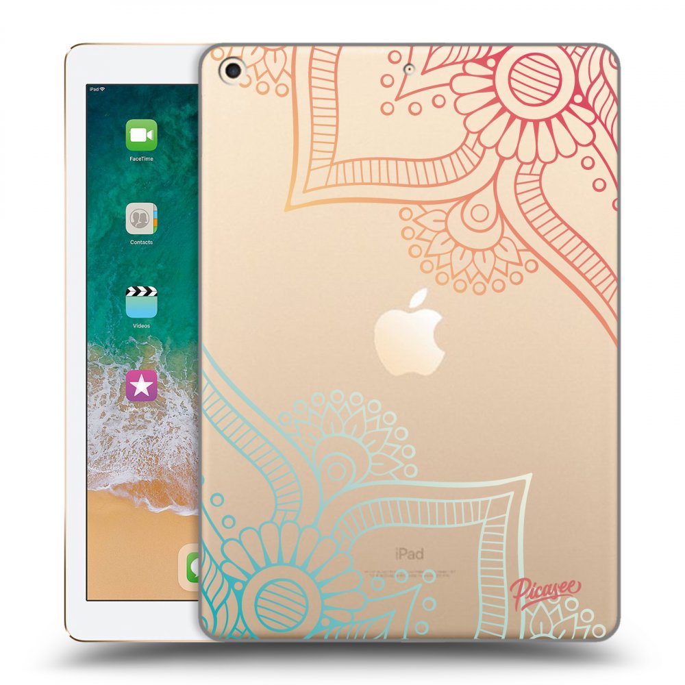 Picasee husă transparentă din silicon pentru Apple iPad 9.7" 2017 (5. gen) - Flowers pattern
