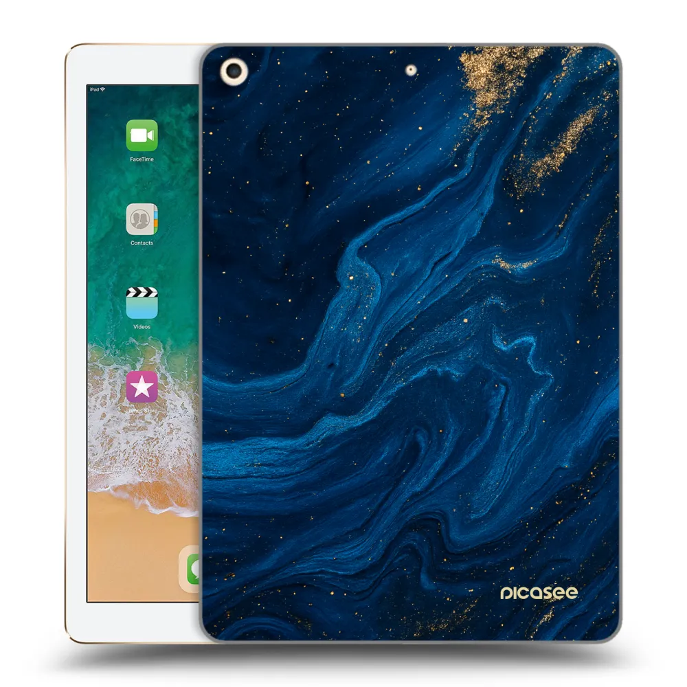 Picasee husă transparentă din silicon pentru Apple iPad 9.7" 2017 (5. gen) - Blue