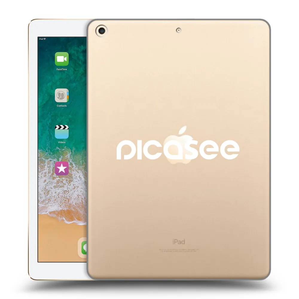 Picasee husă transparentă din silicon pentru Apple iPad 9.7" 2017 (5. gen) - Picasee - new logo - white