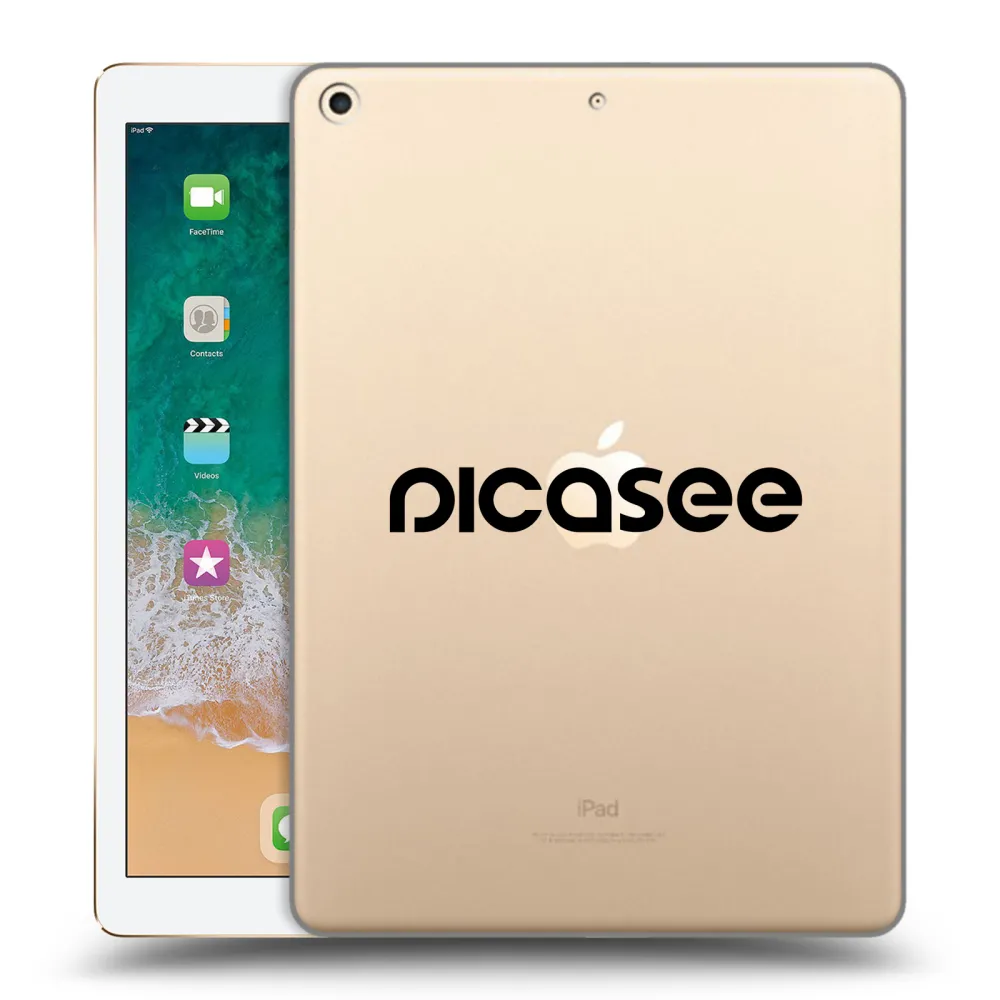 Picasee husă transparentă din silicon pentru Apple iPad 9.7" 2017 (5. gen) - Picasee - new logo - black