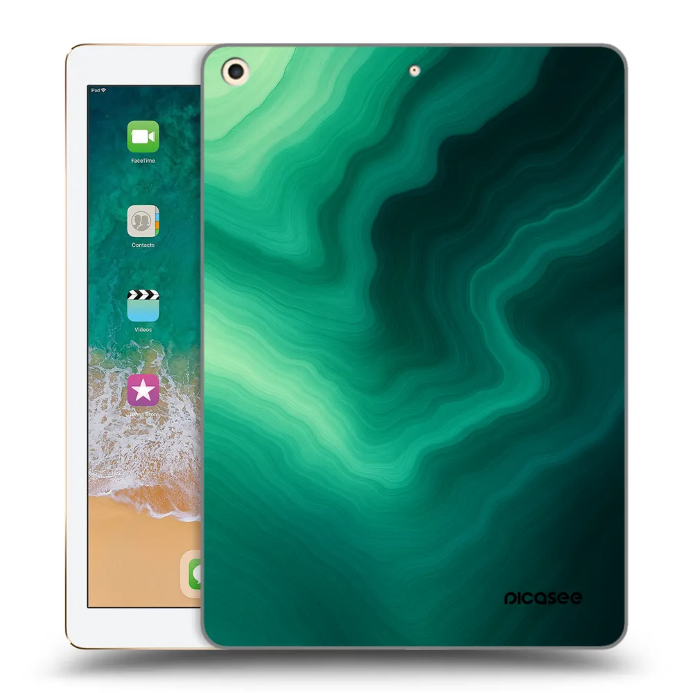 Picasee husă transparentă din silicon pentru Apple iPad 9.7" 2017 (5. gen) - Malachite