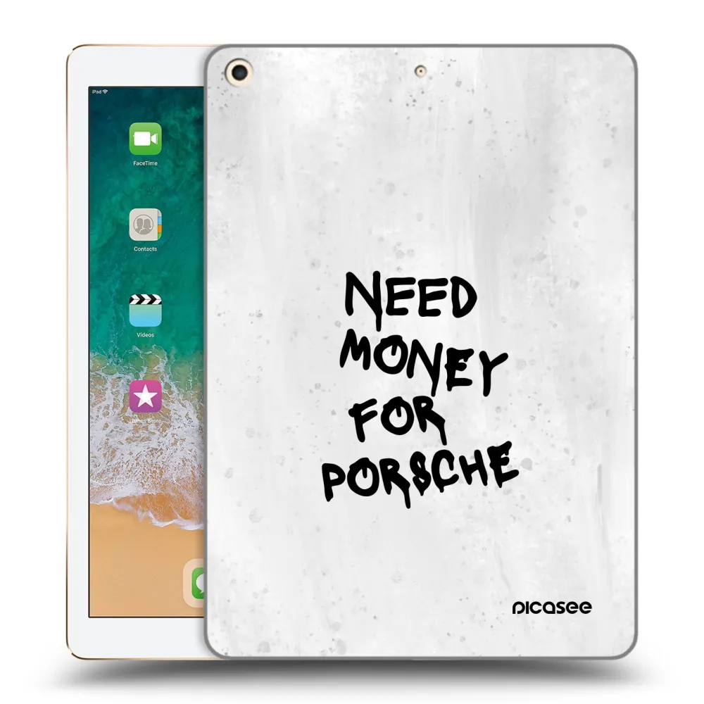 Picasee husă transparentă din silicon pentru Apple iPad 9.7" 2017 (5. gen) - White Dollar