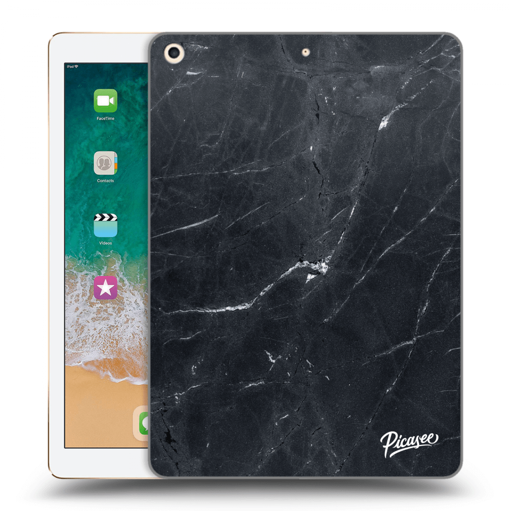 Picasee husă transparentă din silicon pentru Apple iPad 9.7" 2017 (5. gen) - Black marble
