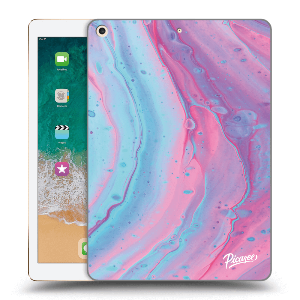 Picasee husă transparentă din silicon pentru Apple iPad 9.7" 2017 (5. gen) - Pink liquid