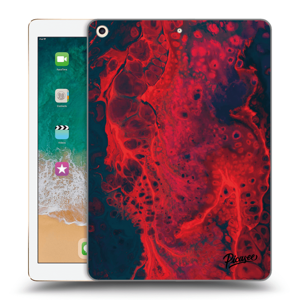 Picasee husă neagră din silicon pentru Apple iPad 9.7" 2017 (5. gen) - Organic red