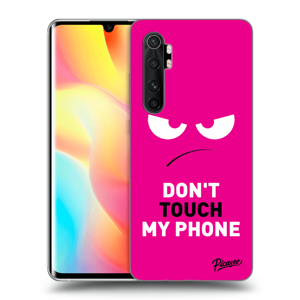 Picasee husă neagră din silicon pentru Xiaomi Mi Note 10 Lite - Angry Eyes - Pink