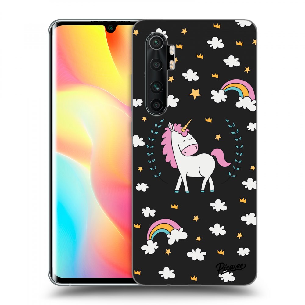 Picasee husă neagră din silicon pentru Xiaomi Mi Note 10 Lite - Unicorn star heaven