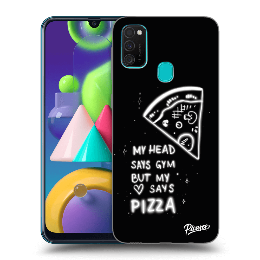 Picasee husă neagră din silicon pentru Samsung Galaxy M21 M215F - Pizza