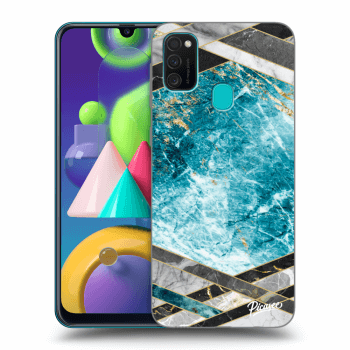 Husă pentru Samsung Galaxy M21 M215F - Blue geometry