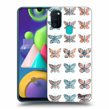 Picasee husă neagră din silicon pentru Samsung Galaxy M21 M215F - Butterflies