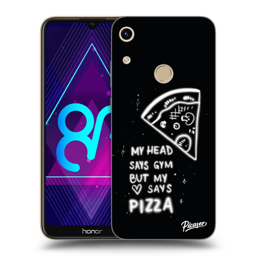 Picasee husă neagră din silicon pentru Honor 8A - Pizza