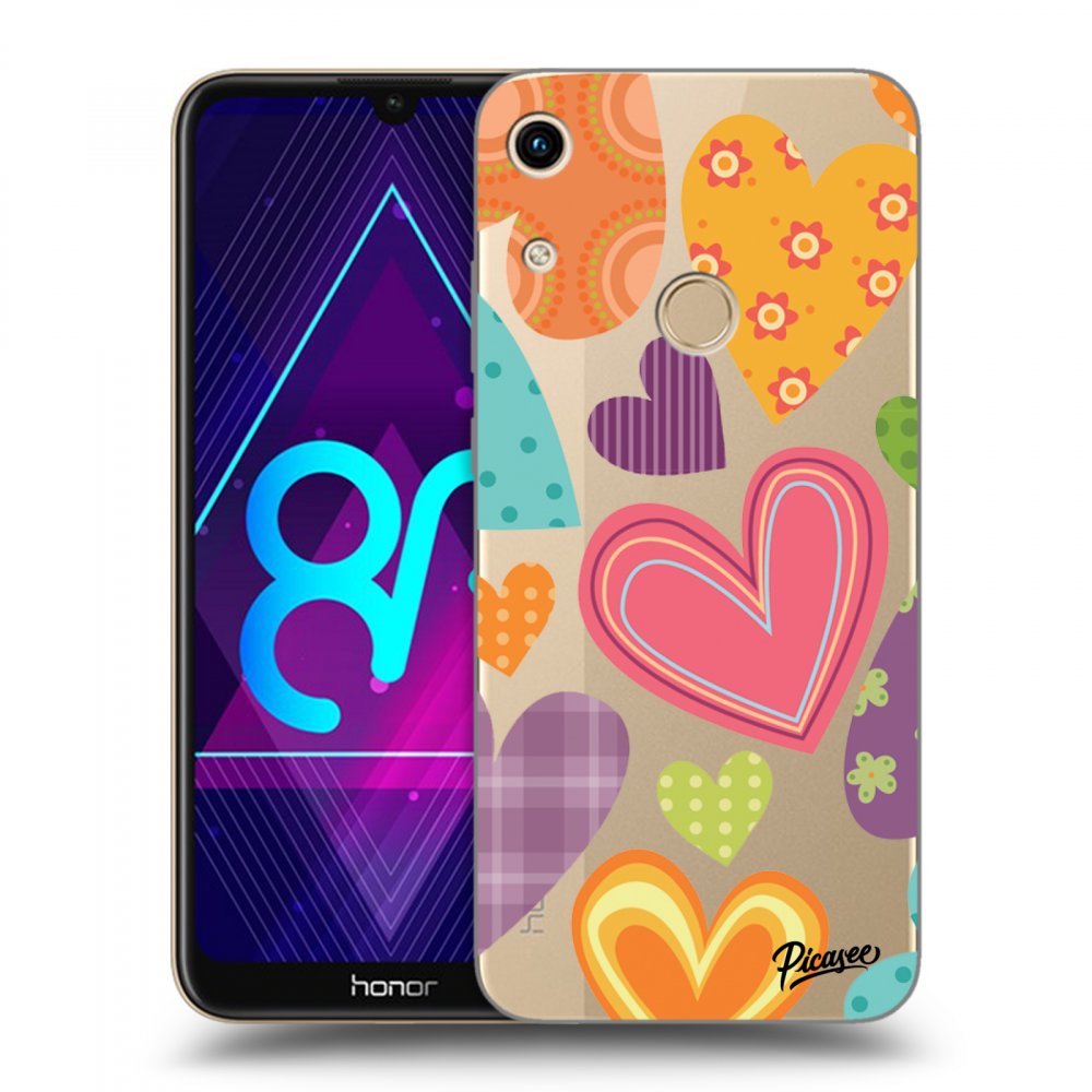 Picasee husă transparentă din silicon pentru Honor 8A - Colored heart