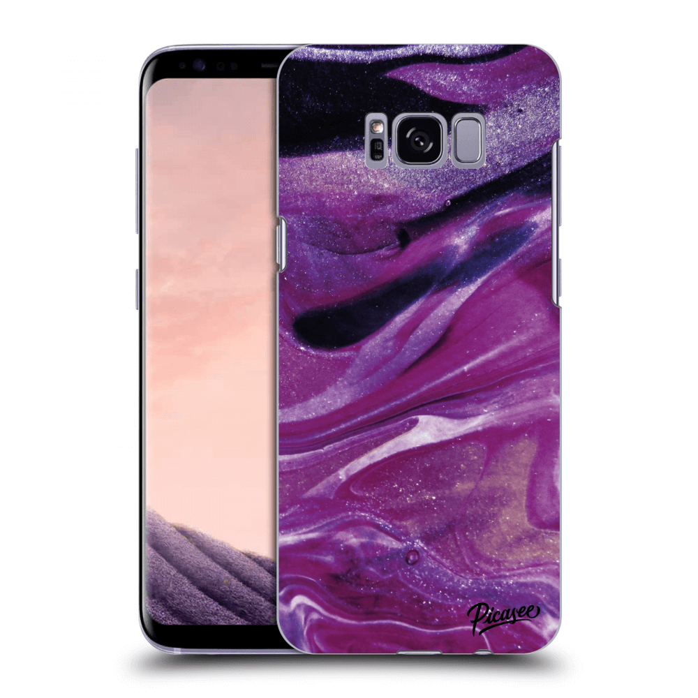 Picasee husă neagră din silicon pentru Samsung Galaxy S8 G950F - Purple glitter