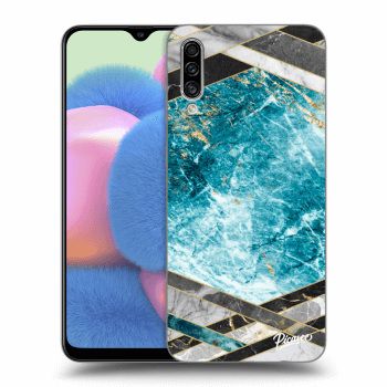 Husă pentru Samsung Galaxy A30s A307F - Blue geometry