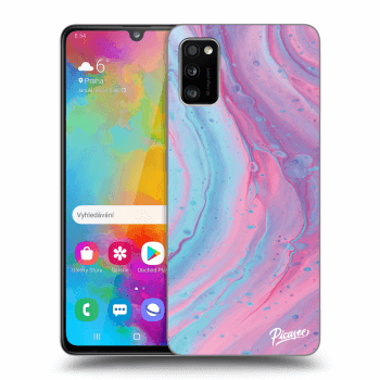 Picasee husă transparentă din silicon pentru Samsung Galaxy A41 A415F - Pink liquid